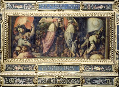 The Union of Florence and Fiesole from the ceiling of the Salone dei Cinquecento, 1565 by Giorgio Vasari